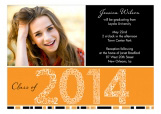 Orange Graduation Year Photo Card
