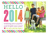 Joyful and Bright Hello New Year Photo Card
