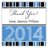 Blue Graduation Year Square Sticker