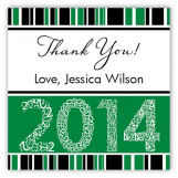 Green Graduation Year Square Sticker