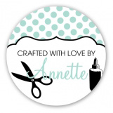 Aqua Polkadot Craft Sticker