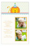 Birthday Lion Twins First Birthday Photo Cards