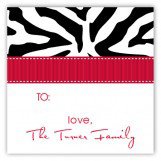 Black and Red Zebra Square Sticker