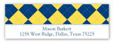 Blue and Yellow Argyle Address Label