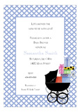 Blue Baby Buggie Invitation