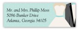 Blue Bow Tie Address Label