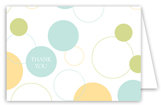Blue Bubble Dots Folded Note Card