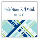 Blue Classic Plaid Square Sticker