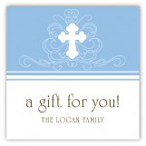 Blue Cross Blessing Square Sticker