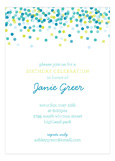 Blue Falling Confetti Invitation