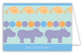 Blue Hippos Folded Note Card