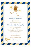 Blue Monkey Stripes Invitation