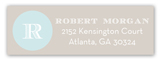 Blue Monogram Cross Address Label