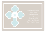 Blue Monogram Cross Enclosure Card