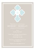 Blue Monogram Cross Invitation