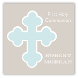 Blue Monogram Cross Square Sticker