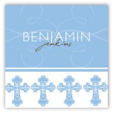 Blue Ornate Cross Enclosure Card
