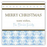 Blue Winter Damask Square Sticker