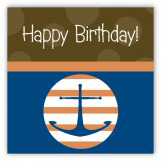 Brown Anchors Away Gift Tag