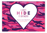 Cant Hide it Girl Valentine Card