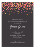 Charcoal Falling Confetti Invitation