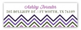 Chevron And Dot Radiant Orchid Address Label