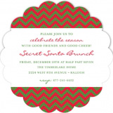 Chevron Christmas Scallop Invitation