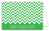 Chevron Green Folded Note Card