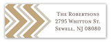 Chevron Greeting Tan Address Label