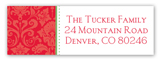 Christmas Damask Address Label