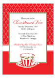 Peppermint Red Christmas Tea Invitation