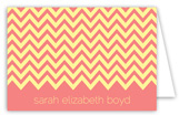 Coral Chevron Folded Note Card