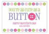 Cute as a Button Valentine Card