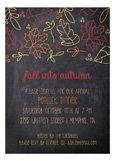 Fall Leaves Chalkboard Invitation