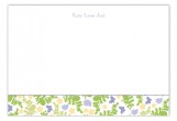 Fluttering Floral Flat Note Card