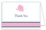 Girl Elephant Icon Folded Note Card