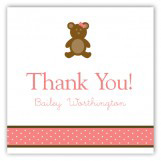 Girl Teddy Bear Icon Square Sticker