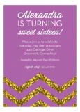 Glitter Chevron Radiant Orchid Party Invitation