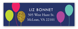 Glitzy Balloon Address Label