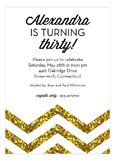 Gold Glitter Chevron Invitation