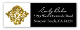 Gold Glitter Damask Address Label