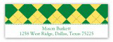 Green and Yellow Argyle Address Label