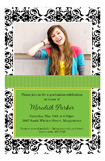 Green Damask Photo Card