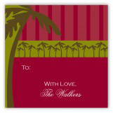 Green Holiday Palm Square Sticker