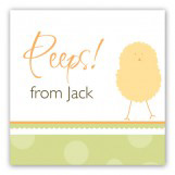 Green Polka Dot Chicks Gift Tag