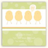 Green Polka Dot Chicks Square Sticker