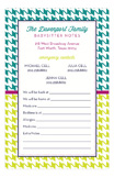 Houndstooth Babysitter Notepad