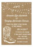 Burlap Rustic Boot and Swag Light Party Invitation