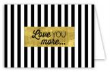 Black Stripes with Gold Folded Note Card