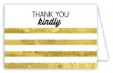 Gold Striped Folded Note Card